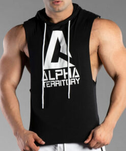 Black ALPHA Men’s Sleeveless Hoodie