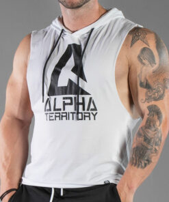 White ALPHA Men’s Sleeveless Hoodie