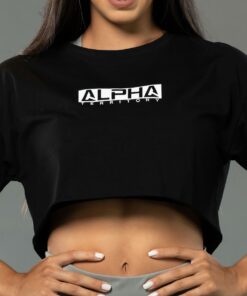 Black ALPHA Women’s Boyfriend Style Crop T-Shirt