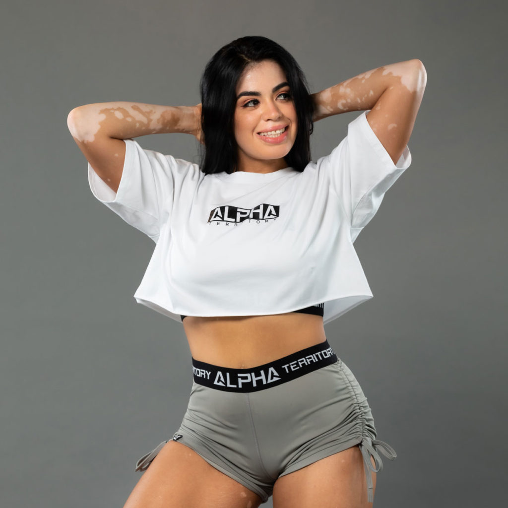 AT Womens Boyfriend Style Crop Tshirt White