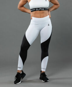 White and Black ALPHA Women’s High Waist Leggings