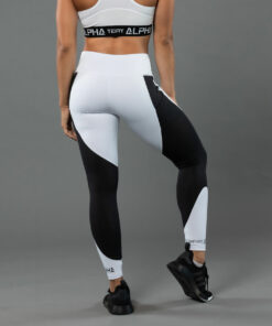 Alternative view of White and Black ALPHA Women’s High Waist Leggings