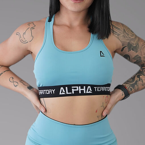 Blue and Black ALPHA Women's Full Sports Bra - ALPHA Territory®