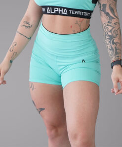 Green and Black ALPHA Women’s Reversible High Waist Shorts