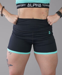 Alternative view of Green and Black ALPHA Women’s Reversible High Waist Shorts