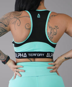 Alternative view of Green and Black ALPHA Women’s Full Sports Bra