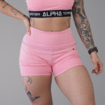 Pink and Black ALPHA Women’s Reversible High Waist Shorts