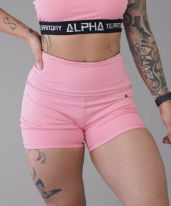 Pink and Black ALPHA Women’s Reversible High Waist Shorts