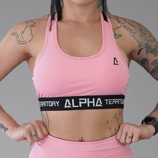 Pink and Black ALPHA Women's Full Sports Bra - ALPHA Territory®