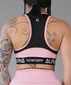 Alternative view of Pink and Black ALPHA Women’s Full Sports Bra