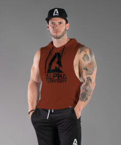 Alternative view of Copper Burgundy ALPHA Men’s Sleeveless Hoodie