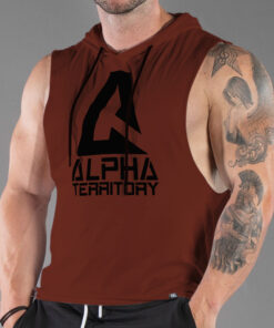 Copper Burgundy ALPHA Men’s Sleeveless Hoodie