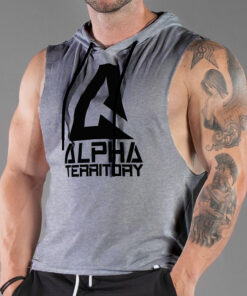 Middle Gray ALPHA Men’s Sleeveless Hoodie
