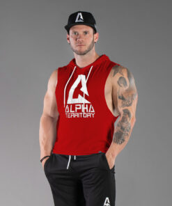 Alternative view of Scarlet Red ALPHA Men’s Sleeveless Hoodie